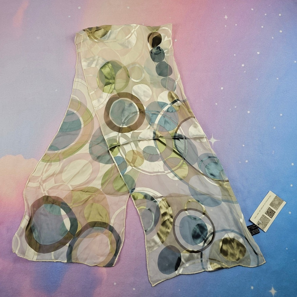 Frank Lloyd Wright Imperial Circles Scarf MoMA Womens Multicolor NWT Silk Blend